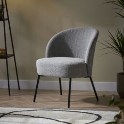 Bersaba Grey Boucle Occasional chair (H)770mm (W)560mm (D)650mm