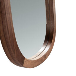 Angel Cerda Elegant Oval Walnut Wall Mirror For Modern Interiors - thumbnail 4