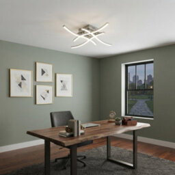 Curved Led Silver Ceiling Light Chandelier Pendant Lamp - thumbnail 3