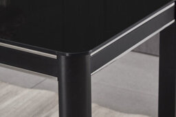 Furnizone UK Milano 4-Seater Black Glass Dining Table And Black Metal Legs Dining Table - thumbnail 4
