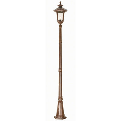 Elegant Outdoor Ip44 1 Bulb Lamp Post In Rusty Bronze Patina With Led E27 100W - image 1
