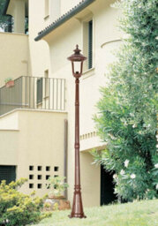 Elegant Outdoor Ip44 1 Bulb Lamp Post In Rusty Bronze Patina With Led E27 100W - thumbnail 2