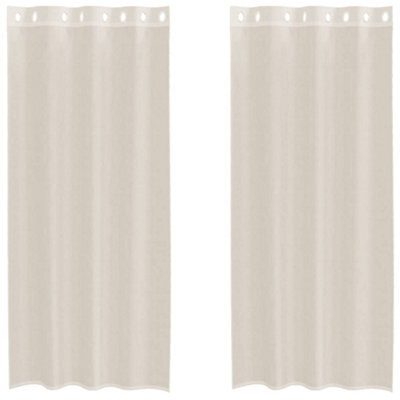 Berkfield Durable Voile Curtains With Grommets 2 Pcs Cream 140X245 Cm