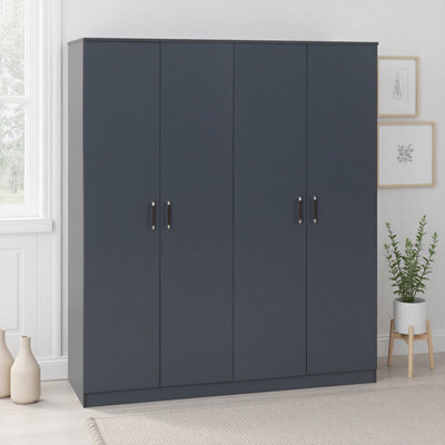 Seconique Dakota 4 Door Wardrobe - Dark Grey - image 1