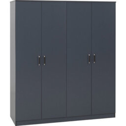 Seconique Dakota 4 Door Wardrobe - Dark Grey - thumbnail 2