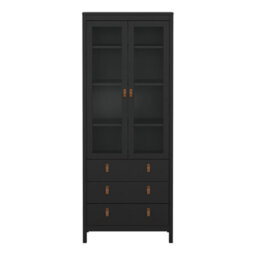 Furniture To Go Barcelona China Cabinet 2 Doors W/glass + 3 Drawers In Matt Black - thumbnail 2