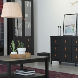 Furniture To Go Barcelona China Cabinet 2 Doors W/glass + 3 Drawers In Matt Black - thumbnail 7