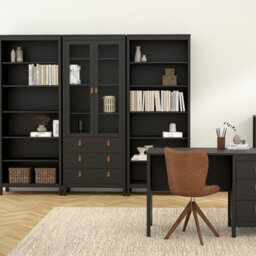Furniture To Go Barcelona China Cabinet 2 Doors W/glass + 3 Drawers In Matt Black - thumbnail 4