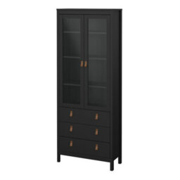 Furniture To Go Barcelona China Cabinet 2 Doors W/glass + 3 Drawers In Matt Black - thumbnail 3