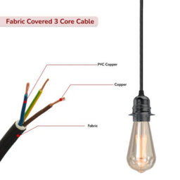 Black 2M Vintage Industrial Single Head Spider Pendant Light E27 Ceiling Chandelier Without Bulb For Bedroom & Kitchen - thumbnail 5