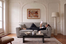 Beige Chenille Fabric 3 + 2 Seater Sofa Set For Living Room Bertie - thumbnail 8