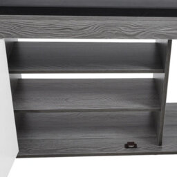 Grey & White Wood Ottoman Shoes Storage Rack Bench Padded Black Seat Cabinet Cupboard Stand - thumbnail 4