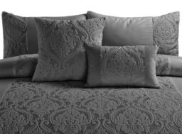 Homes & Linen Damask Jacquard Velvet Duvet Cover Set Elegant Soft Bedding With Pillowcases - thumbnail 4