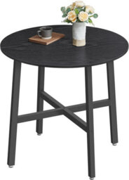 Songmics Round Dining Table, Circular Kitchen Table, Industrial Style Furniture, Living Room Desk, Ebony Black And Ink Black - thumbnail 7