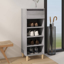Berkfield Shoe Cabinet Grey Sonoma 40X36X105 Cm Engineered Wood - thumbnail 1