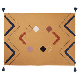 Beliani Blanket Shimla Cotton 130 X 180 Cm Orange - thumbnail 4