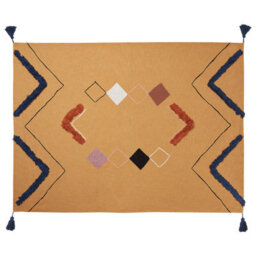 Beliani Blanket Shimla Cotton 130 X 180 Cm Orange - thumbnail 5