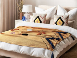 Beliani Blanket Shimla Cotton 130 X 180 Cm Orange - thumbnail 2