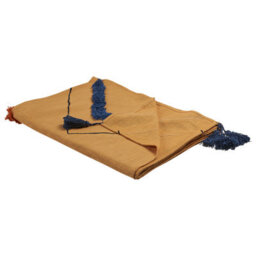 Beliani Blanket Shimla Cotton 130 X 180 Cm Orange