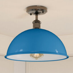Industrial-Semi Flush Mount Vintage Ceiling Light Metal 30Cm Dome Lampshade Mini Pendant Lighting  For Living Room - thumbnail 2