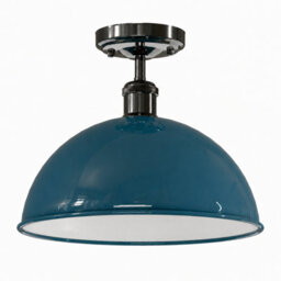 Industrial-Semi Flush Mount Vintage Ceiling Light Metal 30Cm Dome Lampshade Mini Pendant Lighting  For Living Room - thumbnail 6