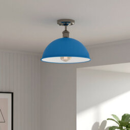 Industrial-Semi Flush Mount Vintage Ceiling Light Metal 30Cm Dome Lampshade Mini Pendant Lighting  For Living Room - thumbnail 4