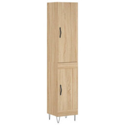 Berkfield Elegant Highboard Sonoma Oak 34.5X34X180 Cm Engineered Wood - thumbnail 1