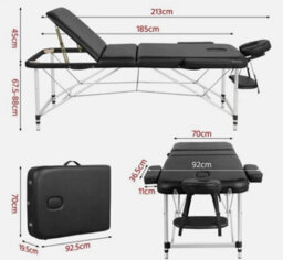 Massage Table 3 Fold Masage Bed Alumium Alloy Massage Couch Portable Salon Bed - thumbnail 2