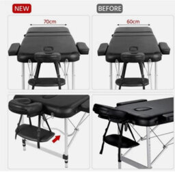 Massage Table 3 Fold Masage Bed Alumium Alloy Massage Couch Portable Salon Bed - thumbnail 4