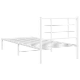 Berkfield Metal Bed Frame Without Mattress With Headboard White 90X190Cm - thumbnail 7