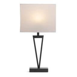 Lighting Supermarket V Design Black Slimline Table Lamp With Ivory Linen Shade - thumbnail 3