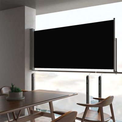 Berkfield Patio Retractable Side Awning 60X300 Cm Black - image 1