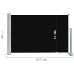 Berkfield Patio Retractable Side Awning 60X300 Cm Black - thumbnail 8
