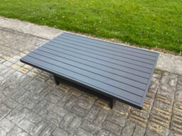 Fimous Aluminium Garden Furniture Set 3 Piece Aluminium Lounge Seating Set With Cushions Dark Grey - thumbnail 5