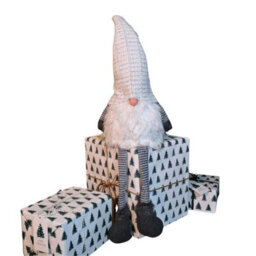 Samuel Alexander 79Cm Battery Operated Christmas Gonk With Dangly Legs Decoration In Light Grey - thumbnail 5