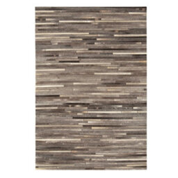 Grey Handmade , Luxurious , Modern , Cowhide Wasy To Clean Leather Striped Rug For Living Room, Bedroom - 120Cm X 170Cm - thumbnail 6