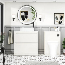 Royal Bathrooms Royal Bathroom Elmore 800mm Classic White Freestanding Countertop Bathroom Vanity Unit 2 Drawer With Lyon Basin - thumbnail 5