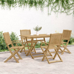 Berkfield Folding Garden Chairs 4 Pcs 57.5X54.5X90 Cm Solid Wood Acacia - thumbnail 3