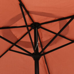 Berkfield Outdoor Parasol With Led Lights And Steel Pole 300 Cm Terracotta - thumbnail 6