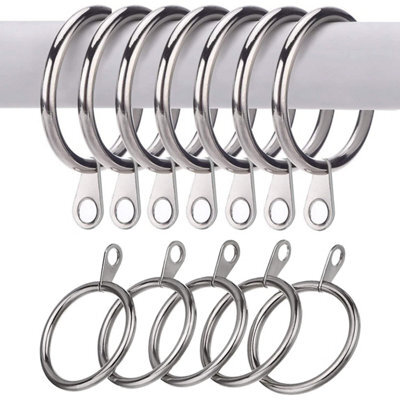 Stadux Metal Curtain Pole Rings 30mm Inner Diameter, Pack Of 20, Rust Resistant, Silver, For Standard Curtain Poles - image 1