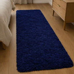 Aspire Homeware Non Slip Navy Shaggy Rug Soft Fluffy Washable, Medium Hallways Runner, (L)150Cm X (W)80Cm - thumbnail 6