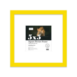 "5X5"" Yellow Picture Frame - 5X5"" Square Frame With 3X3"" Mount For 5X5""/3X3"" Pictures Classic Style Room Decor, 1 Pack" - thumbnail 1