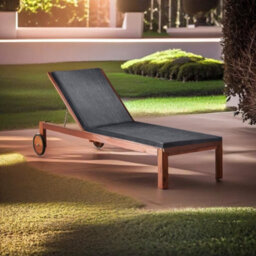 Luxury Living Water Repellant Sunlounger Pad Grey - thumbnail 2