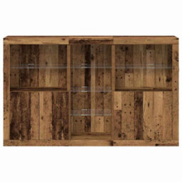 Berkfield Sideboard With Led Lights Old Wood 162X37X100 Cm Engineered Wood - thumbnail 5