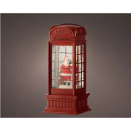Kaemingk Led Water Spinner Snow Globe Plastic Telephone Booth Indoor Christmas Decoration L.11Cm W.11Cm H.25Cm - thumbnail 1