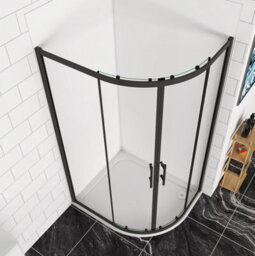 AVER-GROWTH 1200X800X1850mm Matt Black Bathroom Quadrant Shower Enclosure Shower Screen Door Safety Glass - thumbnail 3