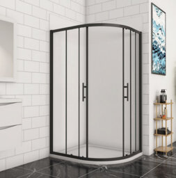 AVER-GROWTH 1200X800X1850mm Matt Black Bathroom Quadrant Shower Enclosure Shower Screen Door Safety Glass - thumbnail 2