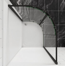 AVER-GROWTH 1200X800X1850mm Matt Black Bathroom Quadrant Shower Enclosure Shower Screen Door Safety Glass - thumbnail 4