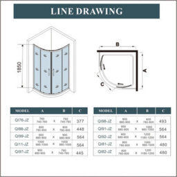 AVER-GROWTH 1200X800X1850mm Matt Black Bathroom Quadrant Shower Enclosure Shower Screen Door Safety Glass - thumbnail 8