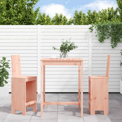 Berkfield 3 Piece Garden Bar Set Solid Wood Douglas - image 1